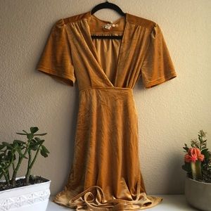 3/$25 Yellow Velvet Wrap Dress